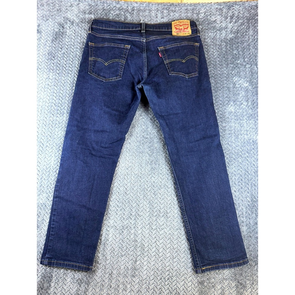 Levis 502 Jeans Mens 33x30 Blue Denim Low Rise Straight Leg 29507-0030 - Picture 8 of 10